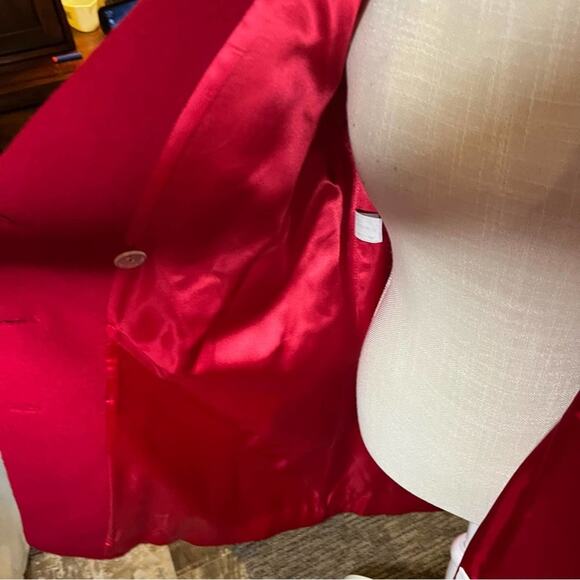 Vintage Petite rice coat company.  Wool and Mohair red  pea coat. - Picture 8 of 11